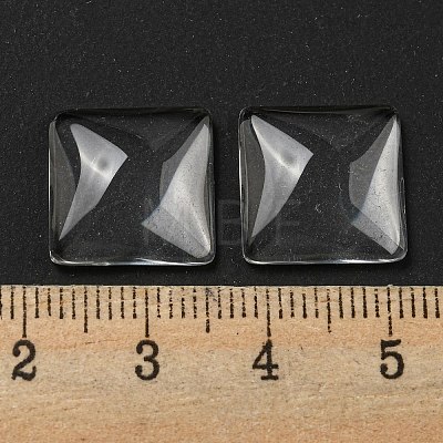Transparent Glass Square Cabochons GGLA-XCP0001-07-1