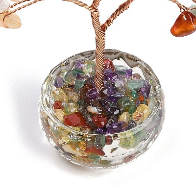 Natural Mixed Stone Chips Tree of Life Decorations DJEW-B013-01E-1