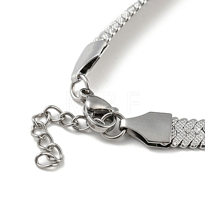304 Stainless Steel Herringbone Chain Bracelet BJEW-D028-02A-04P-1