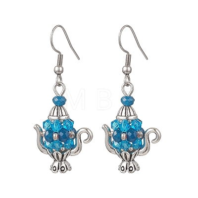Glass Seed Beaded Dangle Earrings EJEW-MZ00703-1