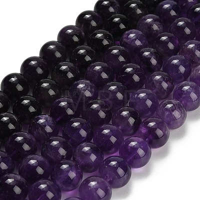 Natural Amethyst Beads Strands G-S033-A01-16mm-1