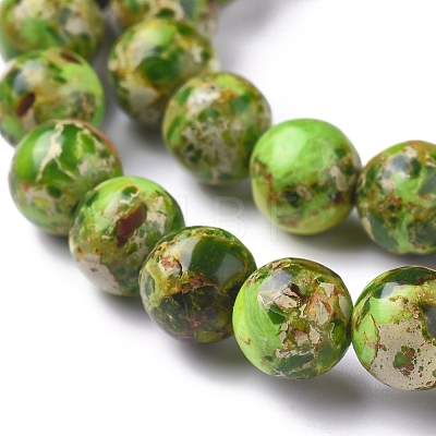 Assembled Synthetic Turquoise and Imperial Jasper Beads Strands G-D0006-C02-8mm-03-1