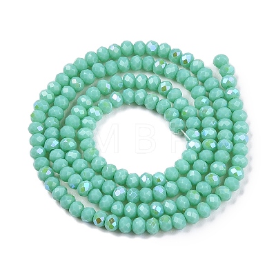 Electroplate Opaque Solid Color Glass Beads Strands EGLA-A044-P2mm-L14-1