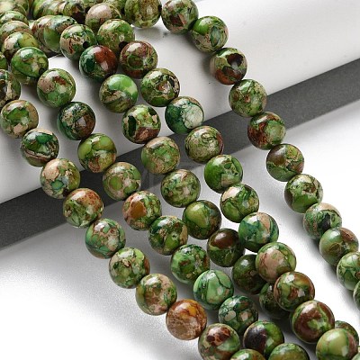 Dyed Natural Regalite/Imperial Jasper/Sea Sediment Jasper Beads Strands G-B124-C01-09-1