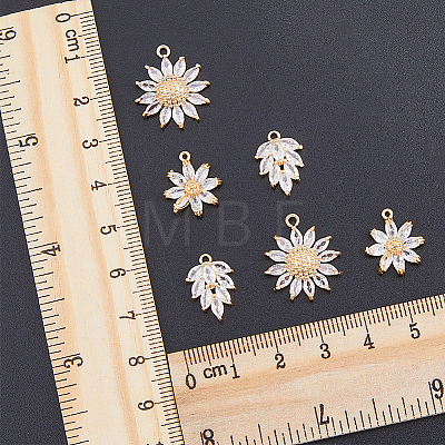 9Pcs 3 Style Brass Micro Pave Cubic Zirconia Pendants KK-DC0002-70-1