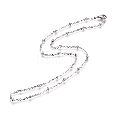 Non-Tarnish 304 Stainless Steel Cable Chains/Satellite Chains Necklaces NJEW-L159-07D-P-1