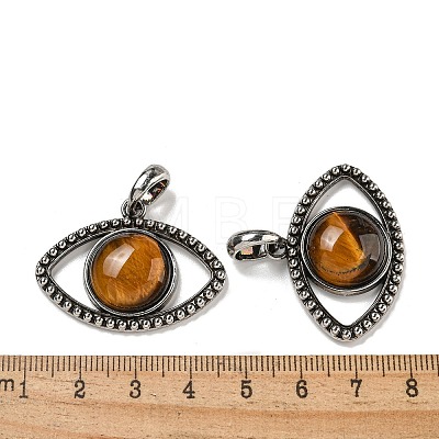 Natural Tiger Eye Pendants G-G147-07AS-06-1