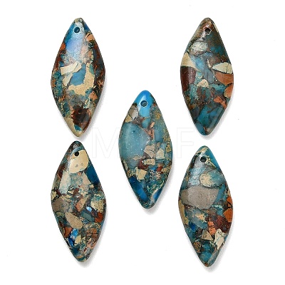 Dyed Natural Imperial Jasper Pendants G-H355-01D-1
