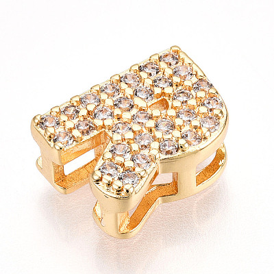 Brass Micro Pave Cubic Zirconia Charms KK-N254-217G-R-1