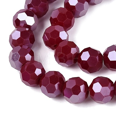 Electroplate Glass Beads Strands EGLA-R018-8mm-9-A-1