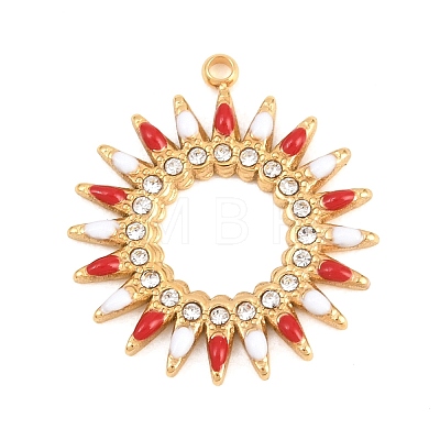 304 Stainless Steel Rhinestone Pendants STAS-D264-05G-1