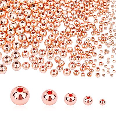 300Pcs 5 Sizes Brass Beads KK-PH0001-73RG-WH-1