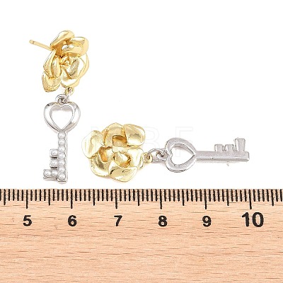 Brass Stud Dangle Earrings EJEW-G471-35GP-1