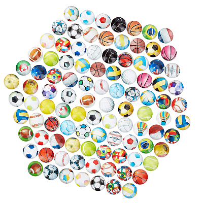 100pcs Glass Cabochons GGLA-PH0001-16-1