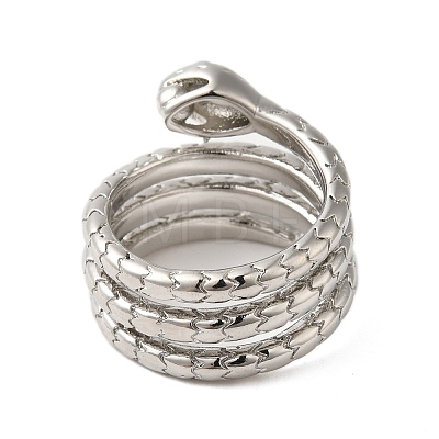 Snake Brass Finger Rings for Women RJEW-A048-27P-1