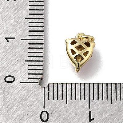 Heart Brass with Glass Charms KK-G525-07G-1