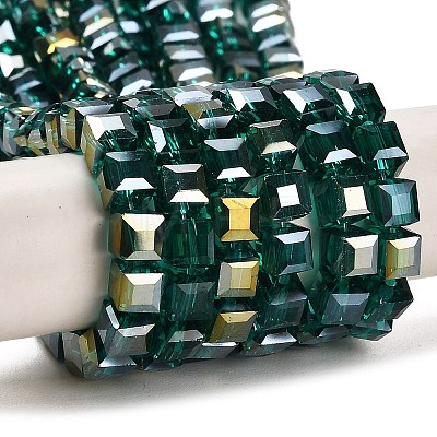Electroplate Glass Beads Strands EGLA-D018-6x6mm-53-1