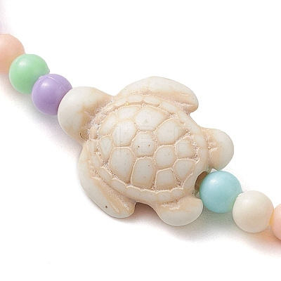 Beach Turtle Synthetic Turquoise Link Bracelets BJEW-JB10238-02-1