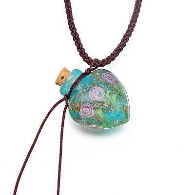 Handmade Lampwork Perfume Bottle Pendant Necklaces WG8449C-02-1