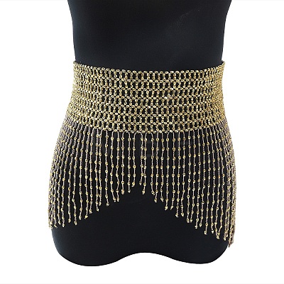 Summer Beach Plastic Mesh Tassel Skirt Body Chains for Sexy Bikini WG0979A-01-1