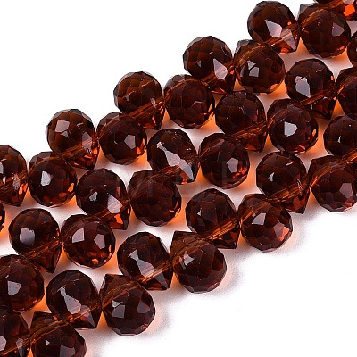 Transparent Glass Beads Strands GLAA-Q116-01A-B17-1