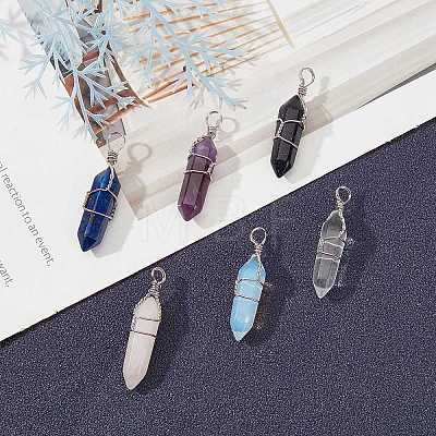 Faceted Bullet Gemstone Pointed Pendants G-SC0001-11P-1