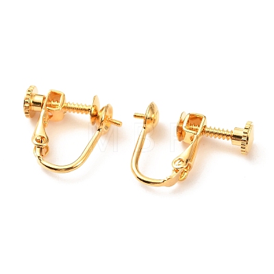 Brass Clip-on Earring Findings KK-F824-018G-1