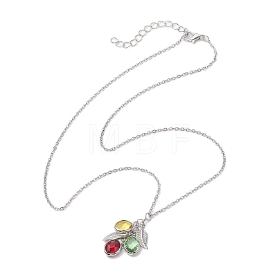 Stainless Steel and Glass Pendant Necklaces NJEW-JN04701-1