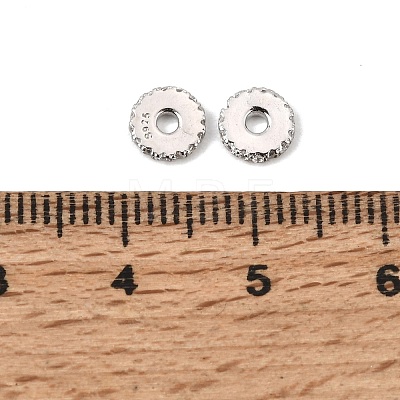 925 Sterling Silver Micro Pave Clear Cubic Zirconia Beads SE-CBAF1B2-17B-P-1