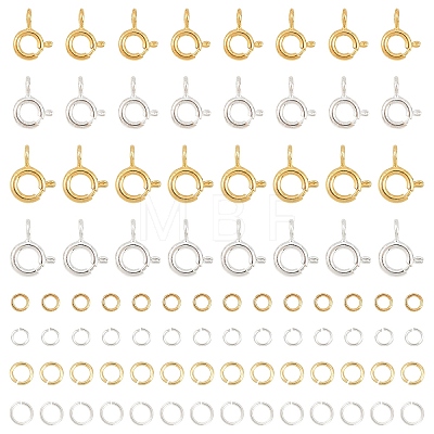 20Pcs 2 Styles Brass Spring Ring Clasps KK-YW0004-54-1