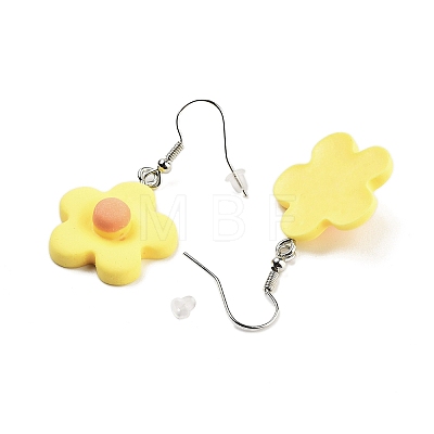 3 Styles Summer Flower & Lemon & Cloud Acrylic Dangle Earring Sets for Women EJEW-F336-01A-1