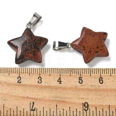 Natural Mahogany Obsidian Pendants G-B127-12P-01-1