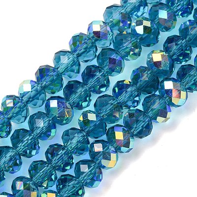 Electroplate Transparent Glass Beads Strands EGLA-A046-01B-10-1