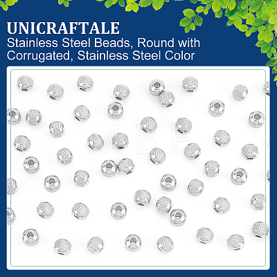 Unicraftale 60Pcs 304 Stainless Steel Beads STAS-UN0048-75-1