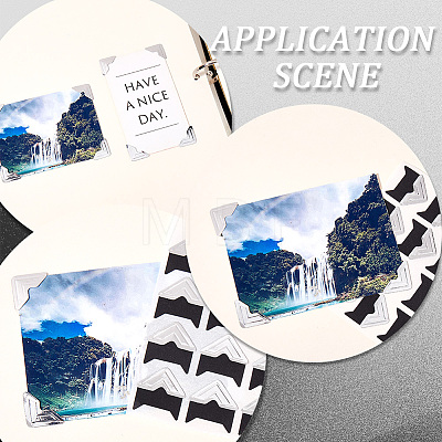 Retro Hot Stamping Paper Photo Corner Self-Adhesive Stickers AJEW-WH20007-25A-1