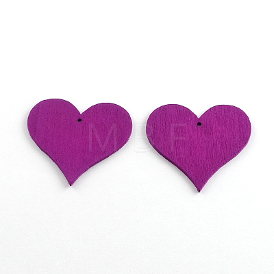 Dyed Heart Wood Pendants WOOD-R240-39-1