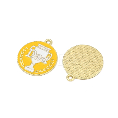 Father's Day Alloy Enamel Pendants ENAM-V001-03A-G-1