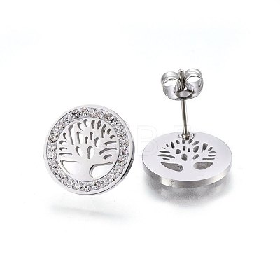 304 Stainless Steel Stud Earrings EJEW-H367-11P-1