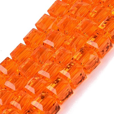 Transparent Glass Beads Strands GLAA-R041-8x8mm-A03-1