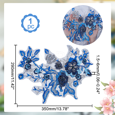 3D Flower Organgza Polyester Embroidery Ornament Accessories DIY-WH0297-20F-1