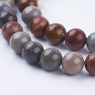 Natural Ocean Jasper Beads Strands G-P318-01-6mm-1