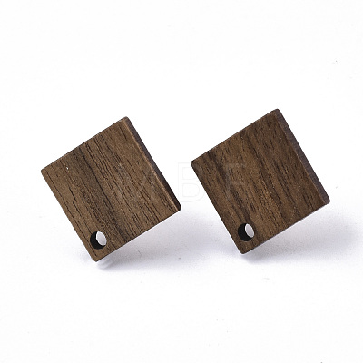 Walnut Wood Stud Earring Findings X-MAK-N033-004-1