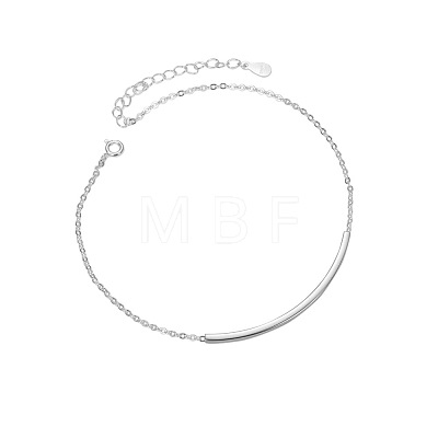 SHEGRACE Simple Fashion Rhodium Plated 925 Sterling Silver Anklet JA04A-1