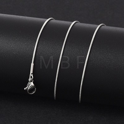 Tarnish Resistant Classic Plain 304 Stainless Steel Mens Womens Snake Chain Necklaces STAS-M174-018P-B-1