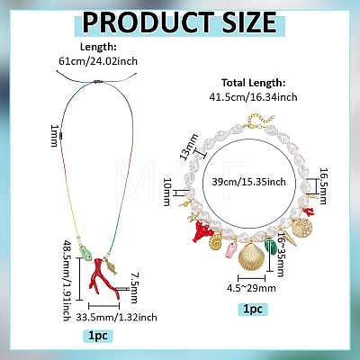 2Pcs 2 Styles Alloy Enamel & Brass & Porcelain & Acrylic Pendant Necklaces NJEW-PH01662-1