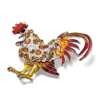 Rooster Enamel Pins JEWB-V001-01B-1