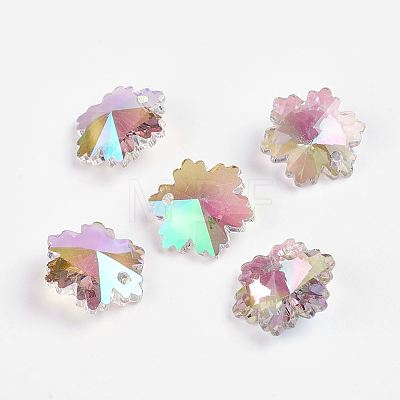 Faceted K9 Glass Charms EGLA-P026-F-1