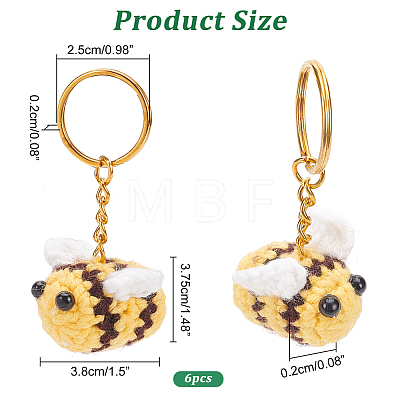  DIY 3D Bee Charm Keychain Making Kit DIY-NB0007-27-1