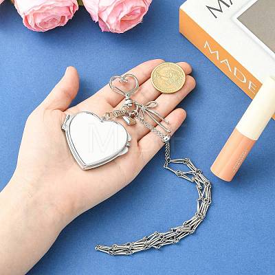 Stainless Steel Portable Lipstick Pouch Pendant Decorations HJEW-FS00107-1