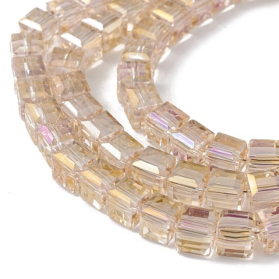 Transparent Electroplate Glass Beads Strands EGLA-F155-AB01-1